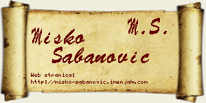 Miško Šabanović vizit kartica